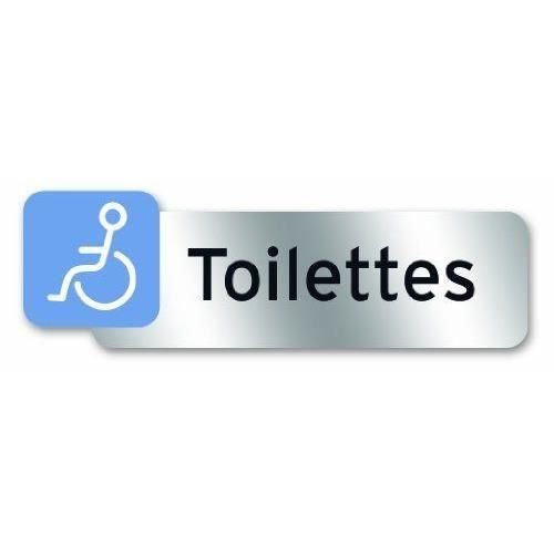 Plaque indicatrice Toilette handicapé - Polycarbonate adhésif - 160...