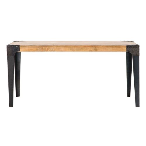 Table À Manger Industrielle Acier Et Manguier Massif L160 Cm Madison