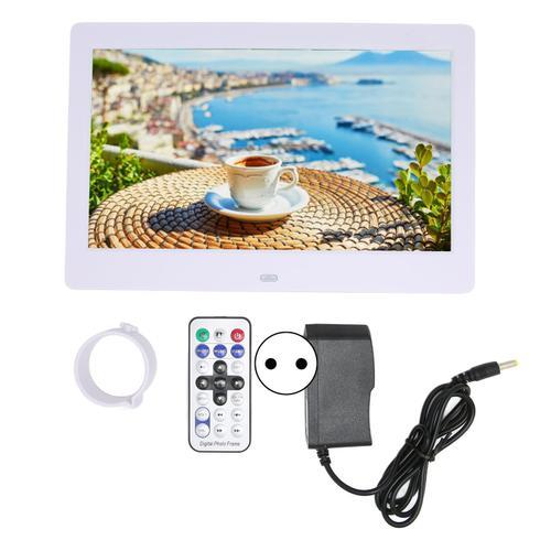 Cadre Photo numérique HD 10,1 pouces, écran LCD 1024x600, cadre Photo électronique intelligent avec télécommande 110-240V, prise ue blanche