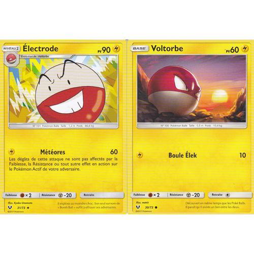 2 Cartes Pokemon - Electrode 31/73 + Voltorbe 30/73 - Soleil Et Lune 3,5 Légendes Brillantes