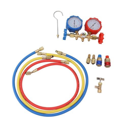 Manomètre de climatisation R410 22 134A, 3 voies, ensemble de tubes de jauge de collecteur de Diagnostic AC pour le chargement du fréon