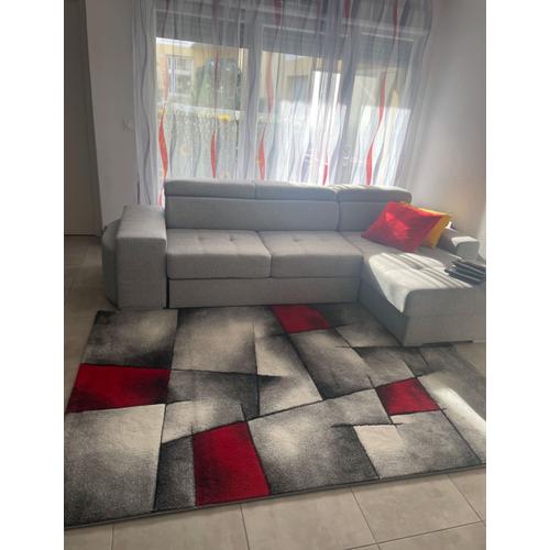 Canapé D¿Angle Convertible Et Réversible En 287x94x168.3 Tétières Inclinables De 76 À 94 Cm Avec Pouf Sur Le Coté. Dimension Du Couchage 125x217 Avec Un Grand Coffre De Rangement Sous La Méridienne 