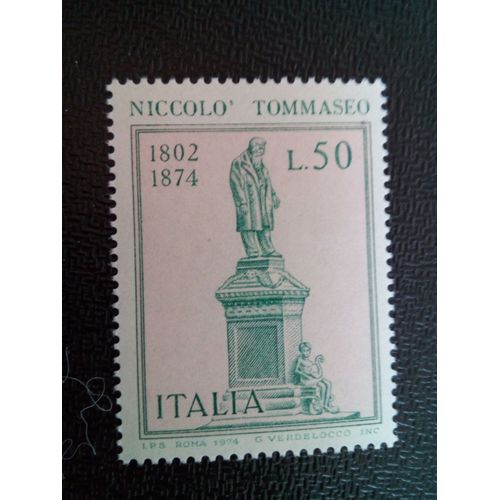Timbre Italie Yt 1190 Niccolò Tommaseo 1974 ( 090904 )