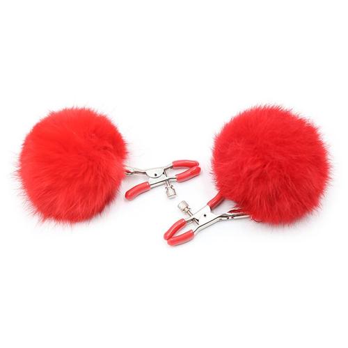 Boule De Serrage De Mamelon En Peluche, 2 Pièces, Bdsm, Bondage Sexuel, Fétiche Sm, Jeu Pour Adulte, Pince À Mamelon, Stimulateur De Taquine, Jouets Sexuels Érotiques Pour Femmes