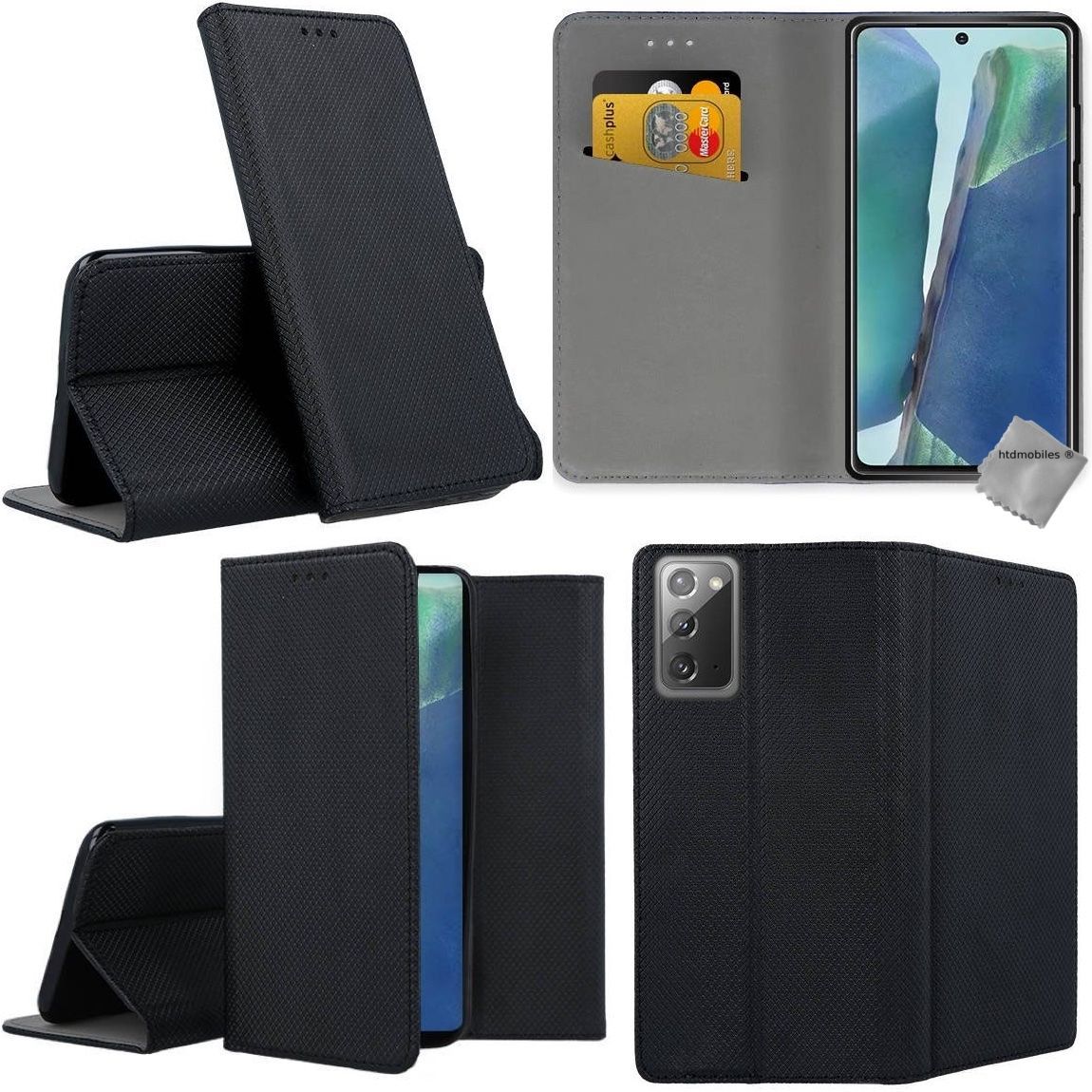 Housse Etui Coque Pochette Portefeuille Pour Samsung Galaxy Note 20 + Verre Trempe - Noir Magnet