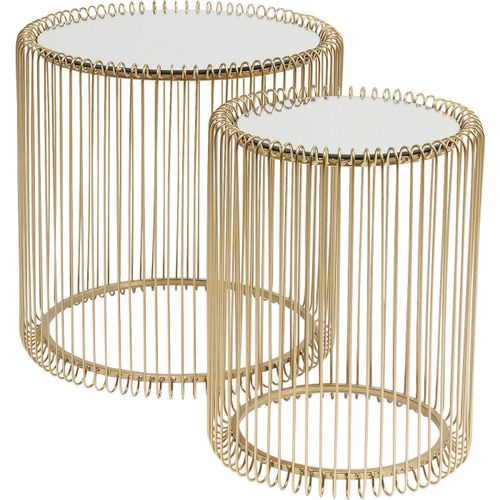 Tables D'appoint Rondes Wire Laiton Set De 2 Kare Design
