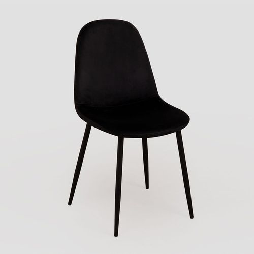 Pack 2 Chaises De Salle À Manger En Velours Glamm Noir