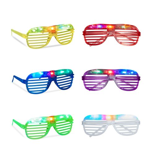 Relaxdays Lunette Lumineuse De Fête Lumière Led Clignote Grille Festival Soirées