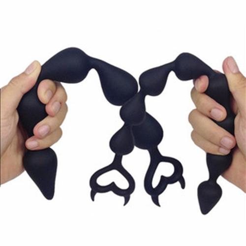 Grandes Perles Anales En Silicone Noir, Plug Anal Flexible, Jouets Sexuels Érotiques Anaux, Masturbation Anale Unisexe Pour Hommes Femmes Gay