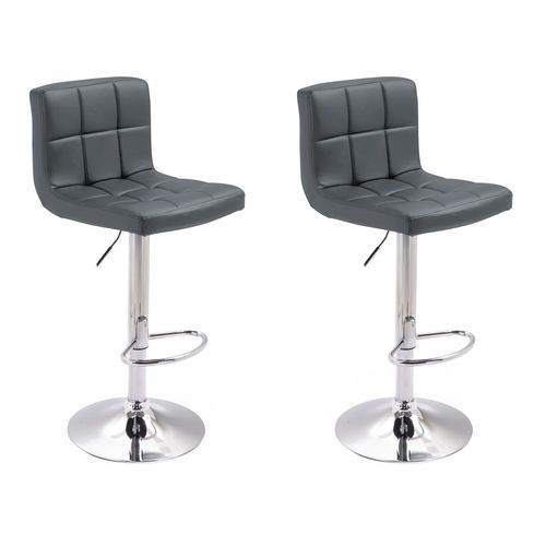 Lot De 2 Tabourets De Bar Gris Mike