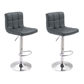 Lot De 2 Tabourets De Bar Gris Mike