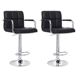 Lot De 2 Tabourets De Bar Noir Avec Accoudoirs Mike