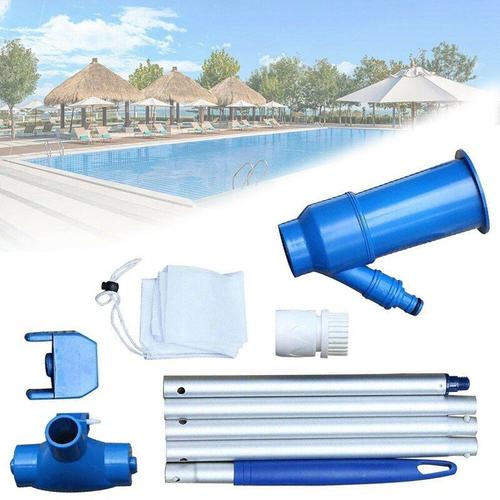 Aspirateur de piscine Portable aspirateur de piscine fontaine aspirateur avec 5 Sections embout d'aspiration connecteur bleu