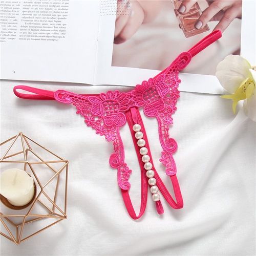 String Transparent Brodé Pour Femme, Sous-Vêtement Sexy, Perle Creuse, Massage, Entrejambe Ouvert, Taille Basse