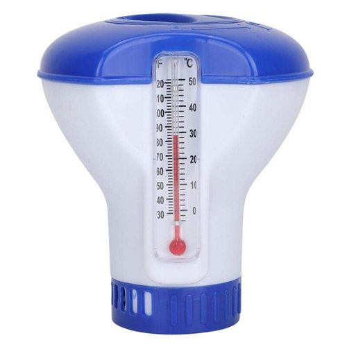 Applicateur flottant de piscine de distributeur de chlore chimique de 5 pouces avec la pompe automatique d'applicateur de désinfection de thermomètre