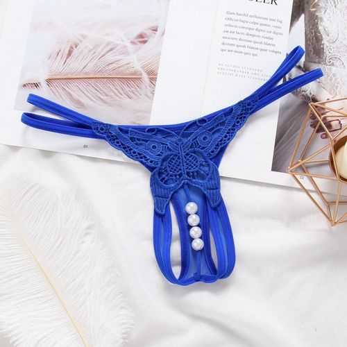 T-Pantalon Brodé Papillon, Culotte De Massage Perlée, String Transparent, Tanga Sexy, Sans Entrejambe, Grande Taille 1300 Ere