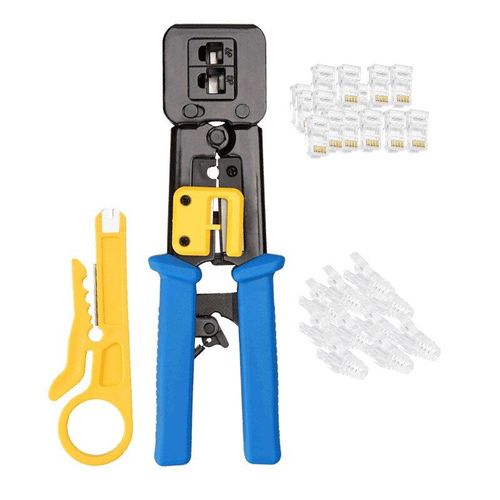 RJ45 outil de sertissage réseau outils de réparation passer par Cat5 Cat5E Cat6 pour RJ45/RJ12 régulier et fin-passe-travers connecteurs Inc