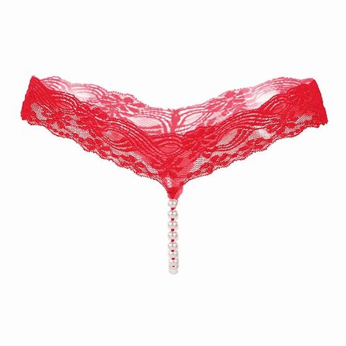 Mini Culotte De Massage En Dentelle Perlée Pour Femmes, T-Pantalon Sexy, Sous-Vêtement Transparent Sans Couture, Tongs À Chaîne, String Transparent