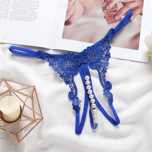 String Transparent Brodé Pour Femme, Sous-Vêtement Sexy, Perle Creuse, Massage, Entrejambe Ouvert, Taille Basse