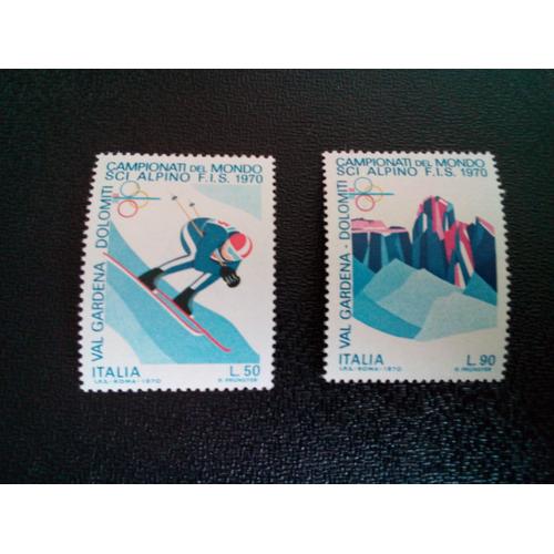 Timbre Italie Yt 1041 - 1042 Séries: Championnats Du Monde De Ski 1970 ( 1 010904 )