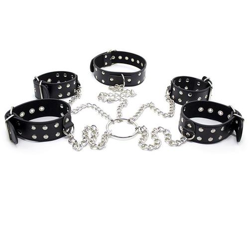 Menottes En Cuir Bdsm Bondage Pour Couples, Jeux Pour Adultes, Collier De Cou, Poignets De Rinçage, Retenue Fétiche, Outils Sexuels, 7.0