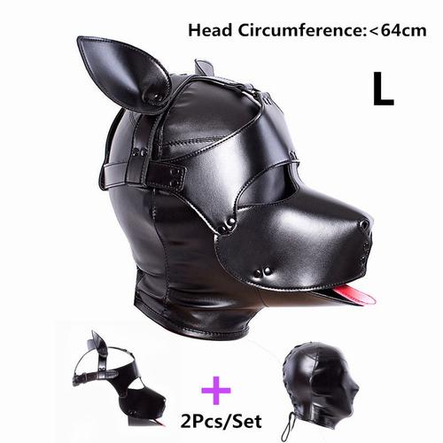 Masque De Chien De Jeu Avec Oreilles Pour Fétiche Bsie M Bondage, 7 Plis En Cuir, Cosplay De Chiot, Fête De Flirt, Jeux Pour Adultes, Jouets Sexuels, Tout Neuf