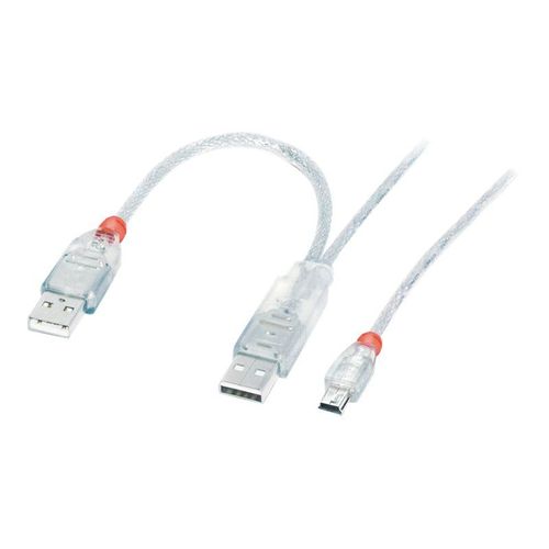Lindy - Câble USB - USB, USB (alimentation uniquement) (M) pour mini USB type B (M) - USB 2.0 - 1 m - moulé