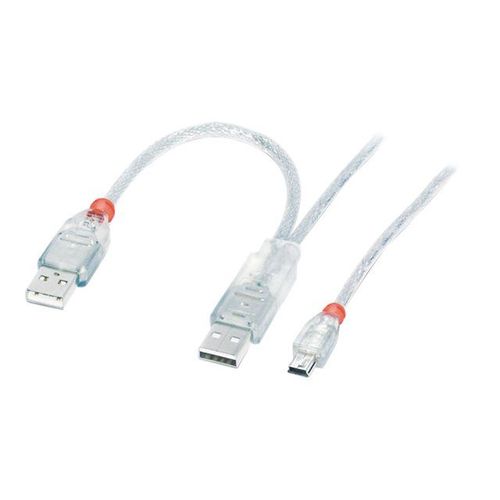 Lindy - Câble USB - USB, USB (alimentation uniquement) (M) pour mini USB type B (M) - USB 2.0 - 2 m - moulé