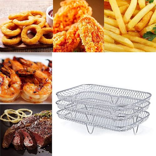 Support de cuisson pour friteuse à Air 3 couches, plaque de cuisson, rôtissoire pour four de cuisine à domicile