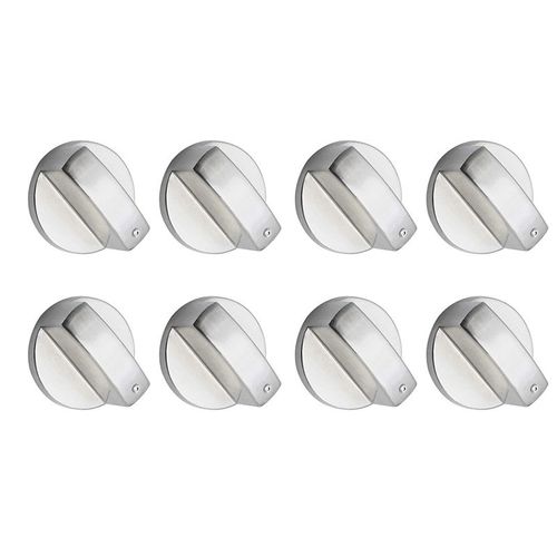 Interrupteur de four à gaz en métal argenté, 8 pièces, adaptateur de boutons de cuisson, verrouillage de contrôle de Surface de cuisson, pièces de rechange d'ustensiles de cuisine