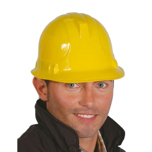 Casque Ouvrier Du Batiment Jaune Adulte