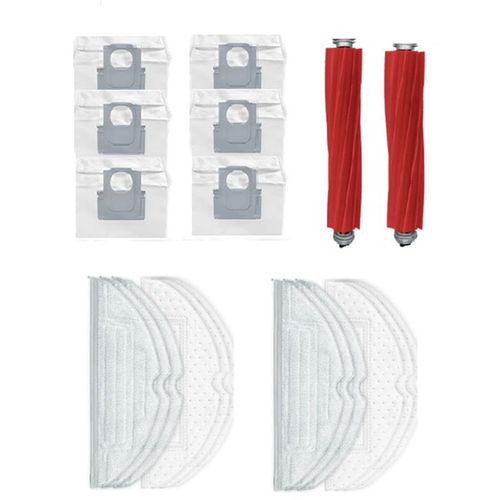 Brosse pentagone blanche principale, tissu antibactérien jetable, sac filtrant anti-poussière pour Roborock S7 Maxv Ultra/T8plus
