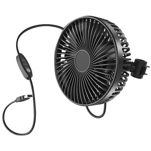 Ventilateur de voiture électrique de 6 pouces alimenté par USB, pour siège arrière de voiture, 3 vitesses, fort flux d'air, pour berline