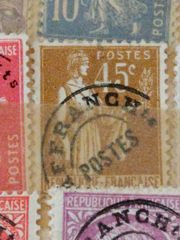 Timbre France Préoblitéré 71 Paix 45c Bistre 1922-1947