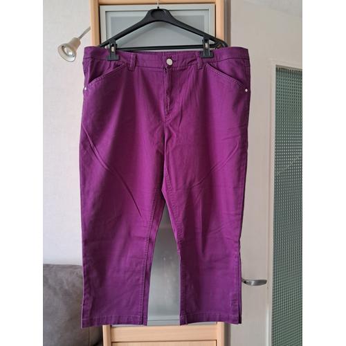 Pantalon 7/8 Taille 52 Prune Yessica