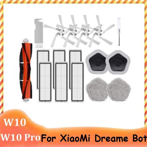 Balai avec filtre HEPA et support pour aspirateur Robot Xiaomi Dreame Bot W10 & W10 Pro, 17 pièces, brosse latérale principale, Kit A