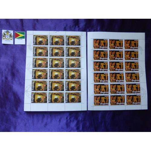 Timbres Guyane - 36 Très Beaux Timbres De 1989 Sur Deux Planches. Thème Jeux Olympiques Barcelona 1992. Lot 2