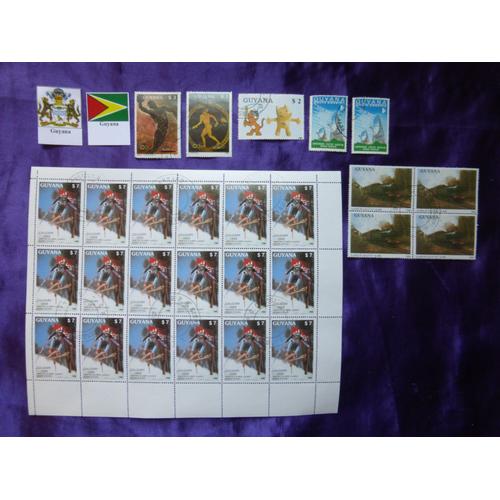 Timbres Guyane - 27 Très Beaux Timbres De 1987-88-89-90 Sur Les Jeux Olympiques Barcelona 1992 & Korea 1988 Et Les Trains, Christmas . Lot 4