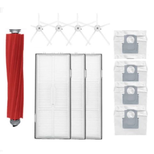 Pour Roborock S7 Maxv Ultra/T8plus, brosse pentagone blanche principale, tissu antibactérien jetable, filtre les sacs à poussière
