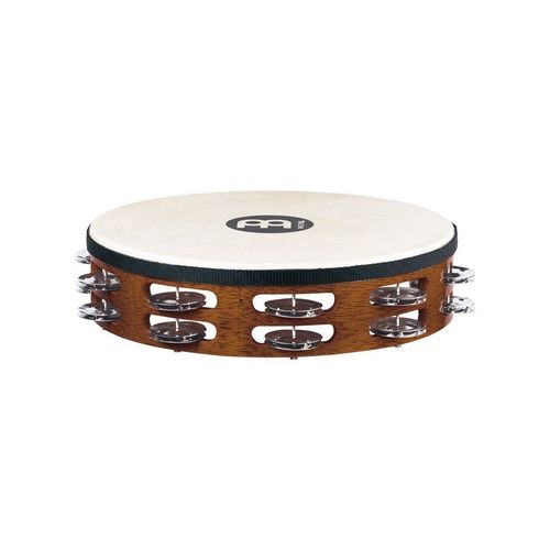 Meinl Tah2ab - Tambourin Bois Avec Peau 2 Rangées De Cymbalettes - African Brown