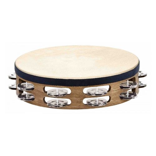 Meinl Tah2wb - Tambourin Bois Avec Peau 2 Rangées De Cymbalettes - Walnut Brown