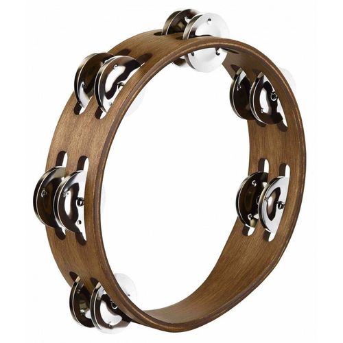 Meinl Cta2wb - Tambourin Bois 8" Cymbalettes Acier - Walnut Brown