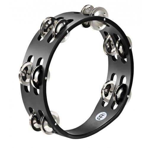 Meinl Cta2sbk - Tambourin Bois 8" Cymbalettes Acier Nickelé - Noir