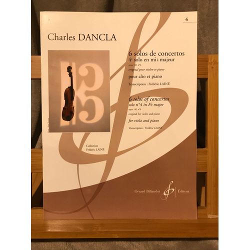 Dancla Six Solos Concertos Solo N°4 En Mi B Partition Alto Piano Transcription F. Laine Billaudot