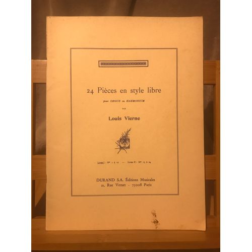 Louis Vierne 24 Pièces En Style Livre Partition Orgue Harmonium Livre 1 Éditions Durand