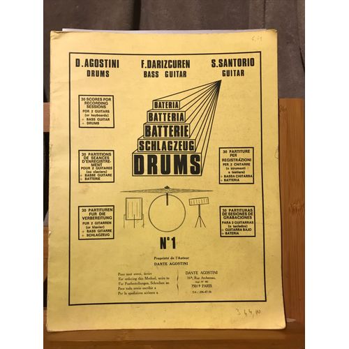Agostini Darizcuren Santorio Batterie Drums N°1 Méthode Éditions Agostini