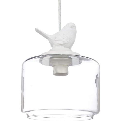 Transparent Lampe De Plafond Luminaire Lampe À Suspension Abat-Jour Verre Oiseau Design Retro Déco Vintage, Transparent