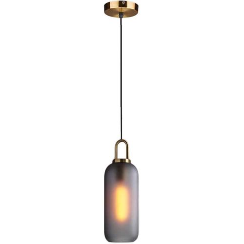 Gris Givré Lampe À Suspension Lampe Suspendue En Verre, Verre Gris Givré Avec Douille En Laiton, Plafonnier Suspendu Post-Moderne (Gris Givré)