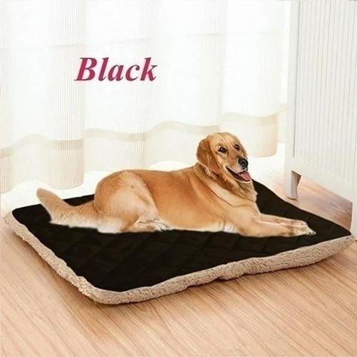 Tapis De Lit Pour Chien Grand Matelas Chaud Et Doux Lavable Coussin Polaire Pour Animaux De Compagni Black Xl76x59cm -Noah23,Cadeau