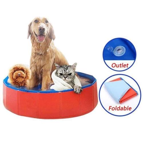 Brave-Piscine Baignoire Bassin Pour Chien Chat Animaux De Compagnie De Bain Jeux Pliable Doggy Pool Facile À Nettoyer Portable -Ble